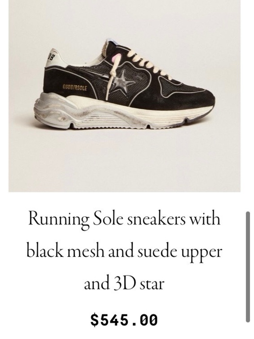 Golden Goose Running Sole Sneaker (Black, Size 41) - Picture 4 of 14